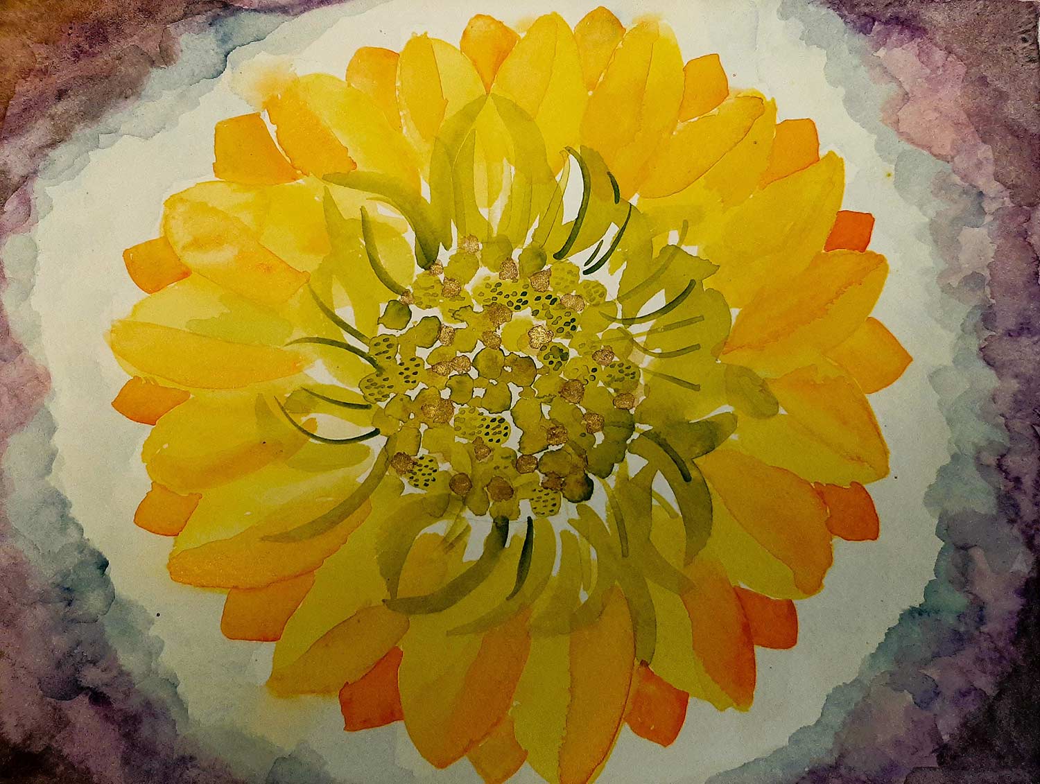 sunflower watercolour painting